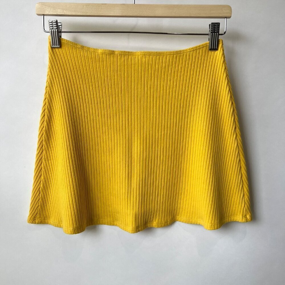 Reformation yellow Ribbed knit Aline mini skirt , Size S - Picture 2 of 7